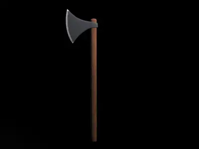 Short War Axe 01 Low-poly 3D model