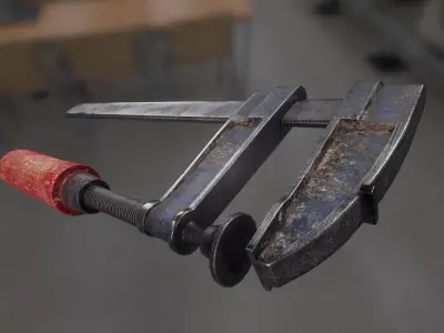 Clamp wrench Low-poly 3D model