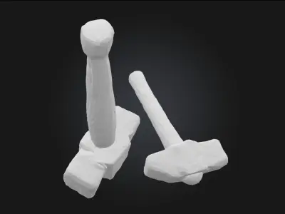 Sledgehammers Duo  Powerful Tools for Heavy-Duty Work 3D model
