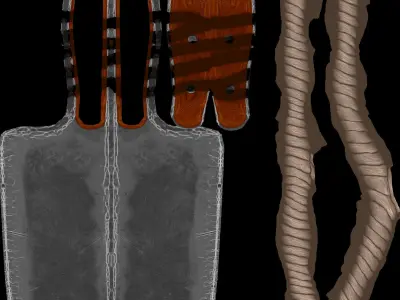 Butcher Knife Free low-poly 3D model