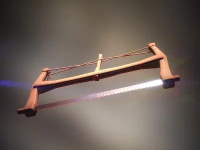 Game-ready Medieval Saw LP PBR Carpenter tool 3D model