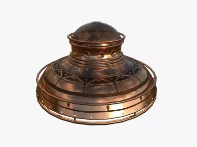 Alien Spaceship UFO F06 Copper - Sci Fi Spacecraft Design Low-poly 3D model