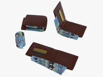 Australia 10 Dollar Wallet Money Purse 3D model