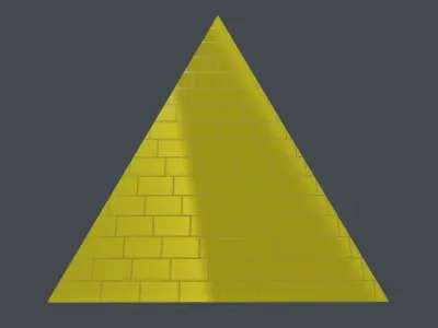 Pyramid 3D Model golden brick Low-poly 3D model