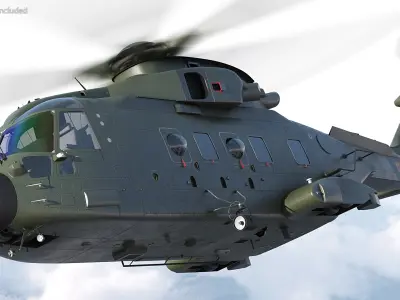 AgustaWestland AW101 Merlin Helicopter Royal Air Force 3D model