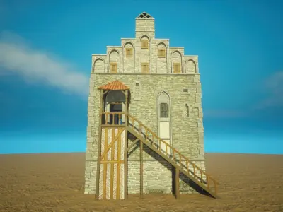 Medieval old House10-interior and exterior design Low-poly 3D model