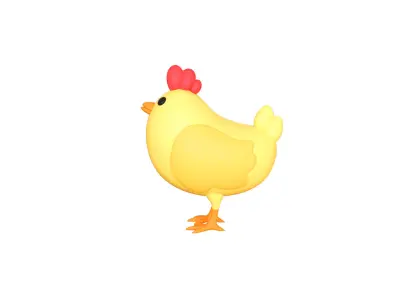 Low-Poly Easter Chicken Low-poly 3D model