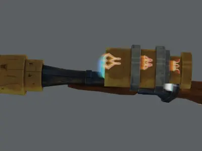 Shakabula gun with light Low-poly 3D model