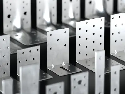 stainless steel angle brackets 53 parts collection 3D model
