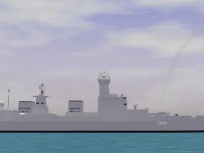 Indian Navy INS Kolkata class  destroyer Project 15A stealth Low-poly 3D model