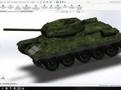 the legendary T-34 tank solidworks 3D model