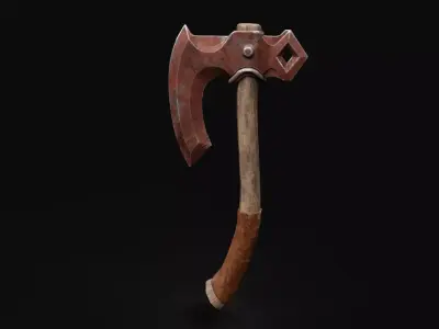 Medieval Axe Low-poly 3D model Low-poly 3D model