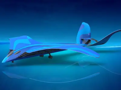 SeaBird futuristic sea creature 3D model