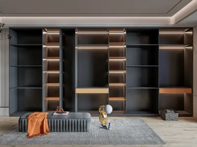 Dressing room  Wardrobe closet full Scene 3D model order