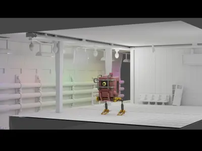 3D model robot with eyes 3D model