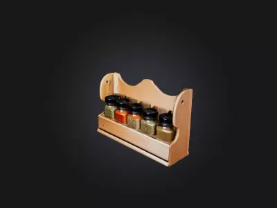 Spice Rack Low-poly 3D model