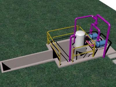 Plant wastewater treatment Free 3D model
