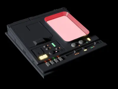 4 Sci-Fi Computers - Control Panels Pack 3D model
