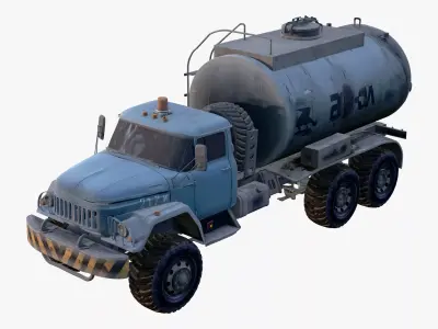 Old Truck 6x6 Fuel Tanker 80s M1 3D model