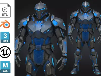 Futuristic Sci-Fi Soldier Low-poly 3D model