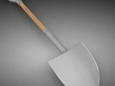Shovel Low-poly 3D model 14