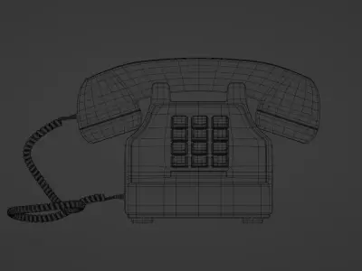 Retro Red Phone 3D model