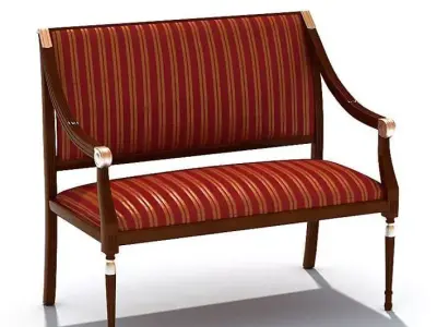 Classic Striped Couch 3D model