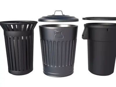 Trash can 3D model get