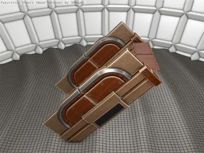 Wood Stairs - Construction Element 22 Low-poly 3D model