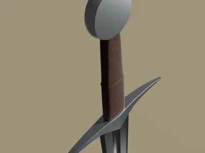  3D Historical Sword - One-handed Arming Shortsword Free low-poly 3D model