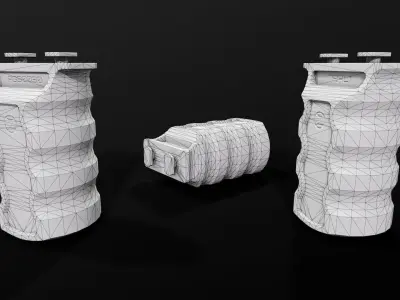Railscales RSB MLOK Vertical Grip Low-poly 3D model