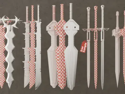 twenty-five Sword Base Mesh - Second Vol  Low-poly 3D model
