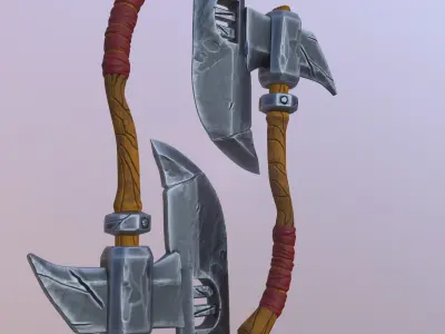 stylized 3D axe Low-poly 3D model purchase