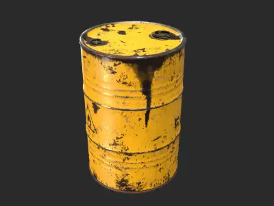 Old Rusty Oil Drum with oil leakage Game Ready Low-poly 3D model