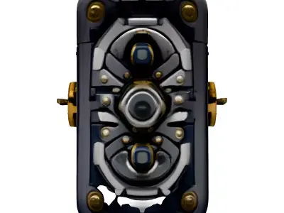SciFi Metallic Security Box Low-poly 3D model