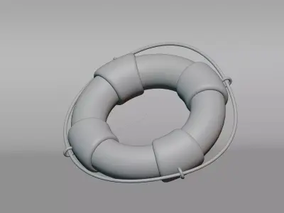 Floating lifebuoy Low-poly 3D model