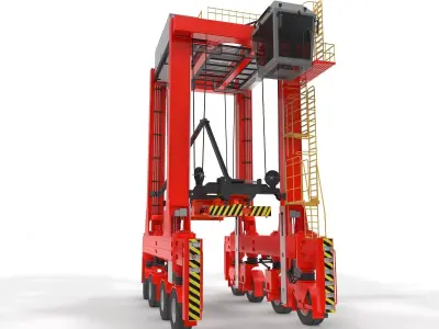 Straddle Carrier for Port 3D model