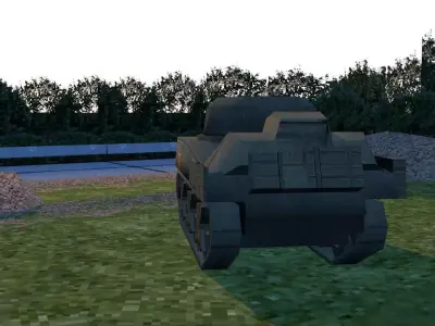 M4 Sherman Low Poly 3D Model PSX WWII Tank - Game Ready 3D model