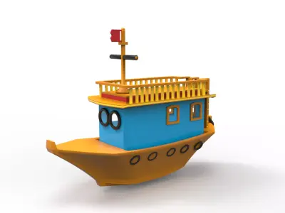 Toon Tug Low-poly 3D model