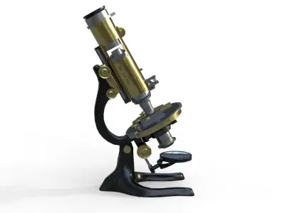 Ernst Leitz Wetzlar Microscope Low-poly 3D model