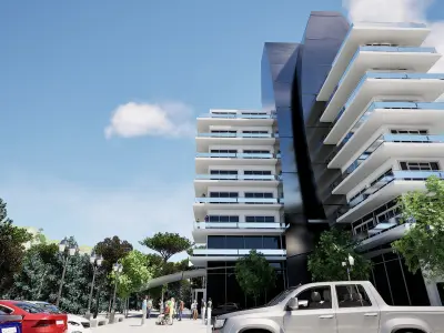 Commercial-city 3D model Low-poly 3D model