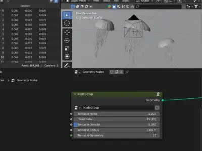Jellyfish Geometry Nodes 3D model