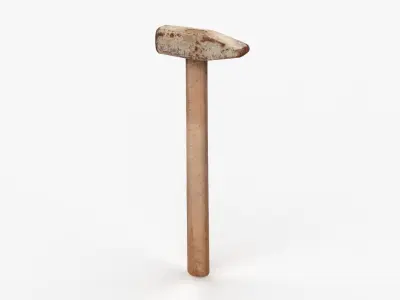 Iron Hammer Tool Scan Low-poly 3D model