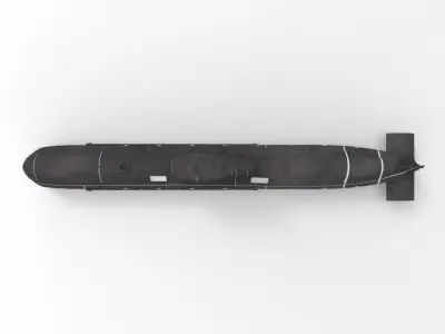 Submarine type 214 dove Low-poly 3D model