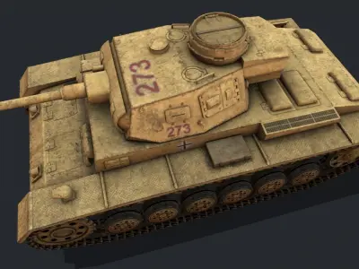 Panzer 4 tank Low-poly 3D model