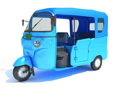 Electric 3 Wheeler Taxi Tuk Tuk 3D model
