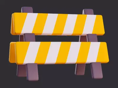 Stylized Construction Barrier 3D model order