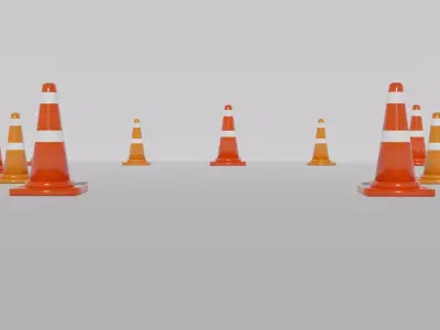Traffic Cone 3D model V2