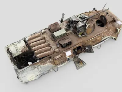 Destroyed BTR-80 wheeled amphibious armoured personnel carrier 3D model order