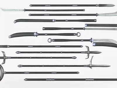 Japanese Spears Collections Black 3D model